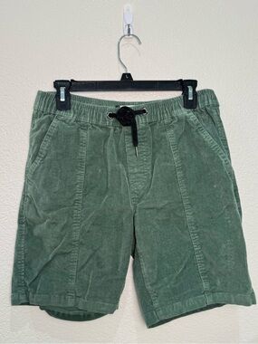 Ezekiel Mens Green Corduroy Drawstring Shorts 98 Cotton Stretch Surf Skate